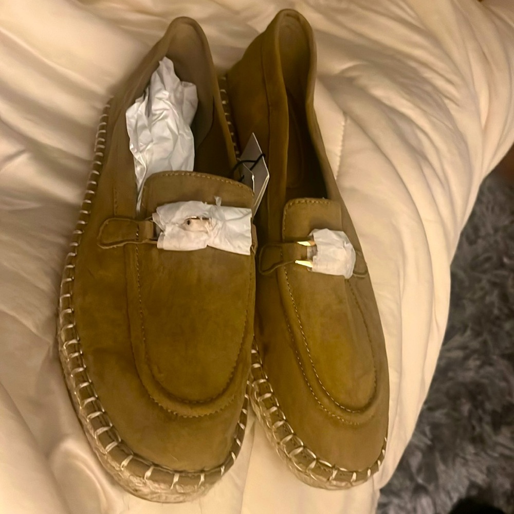 METAL EMBELLISHED ESPADRILLES SANDY BROWN SIZE 10 NWT
